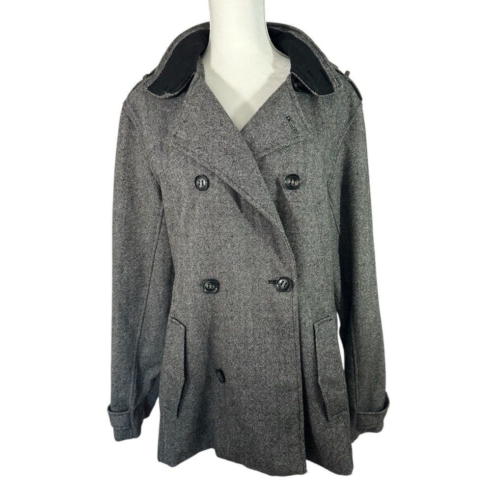 G by Guess Gray Dbl Breasted Coat Size Large